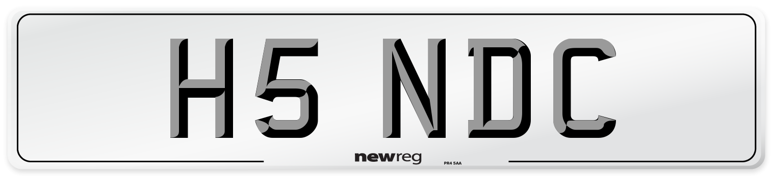 H5 NDC Number Plate from New Reg